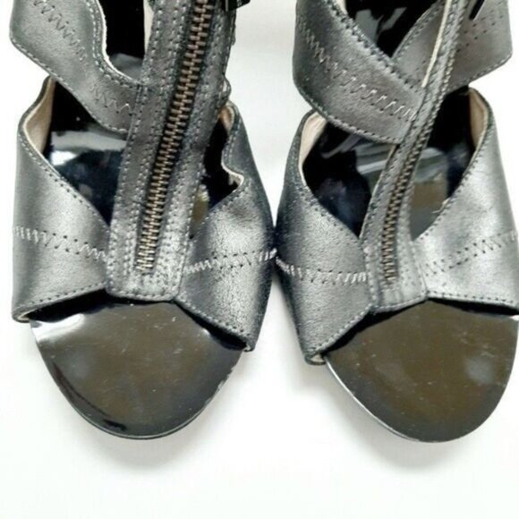 MICHAEL KORS Berkley T-Strap Sandals Heels Gunmetal  Sz 9.5 - Picture 6 of 9